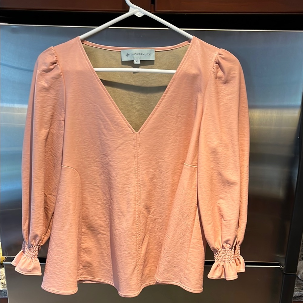 Tuckernuck Pink V-Neck Women's Top